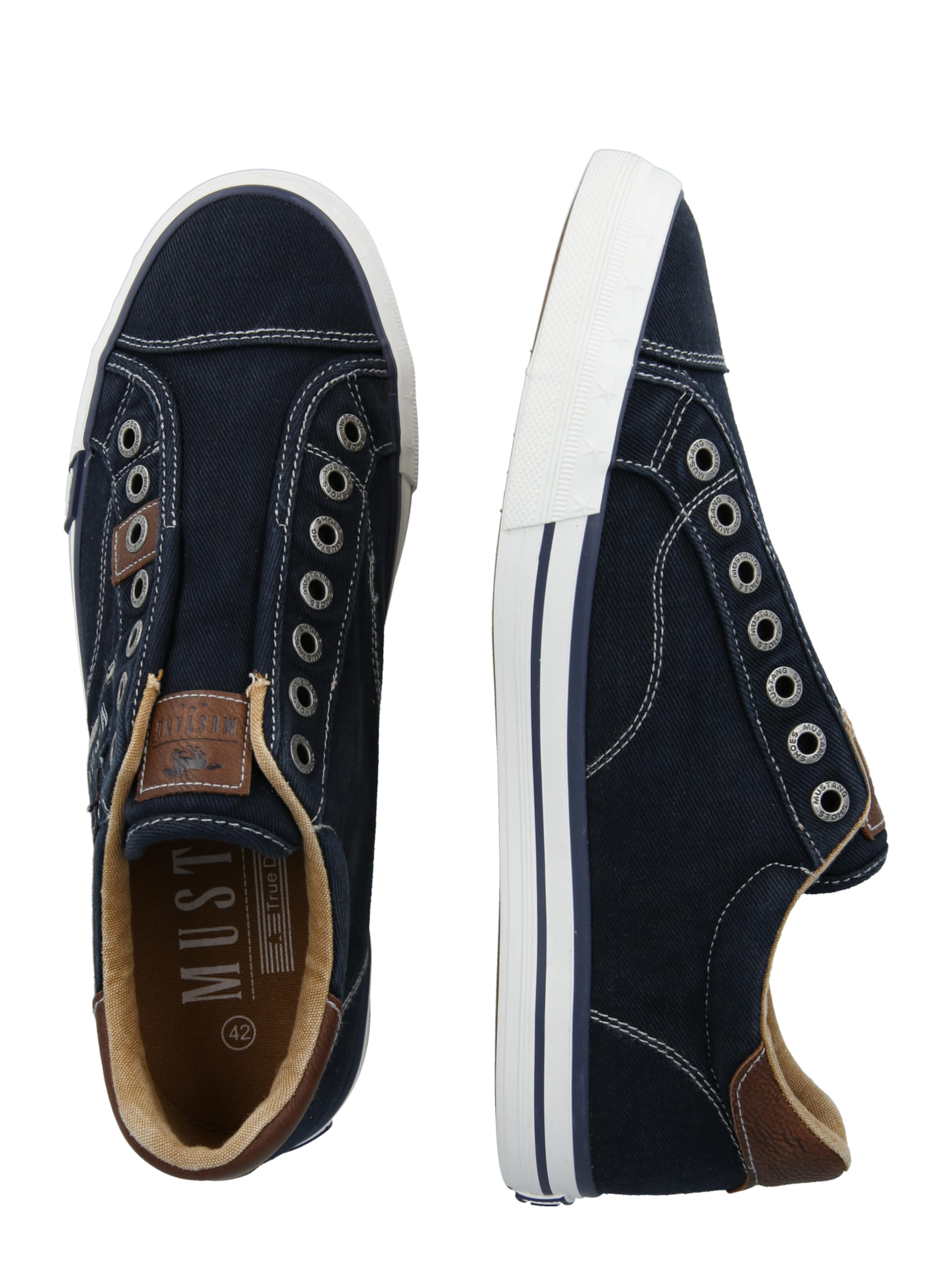 MUSTANG Låg sneaker i blå