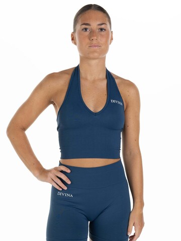 Bustier Soutien-gorge de sport 'Sleek' Divina en bleu : devant