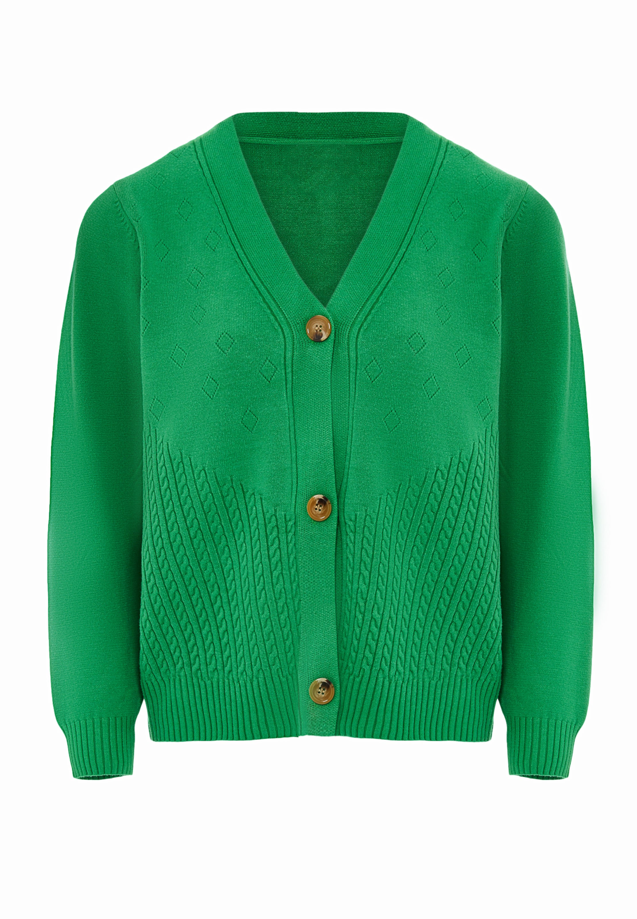 ZITHA Knit cardigan in Green: front