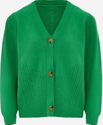 ZITHA Knit Cardigan in Green: front