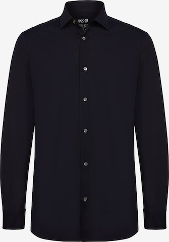 Boggi Milano Button Up Shirt in Blue: front