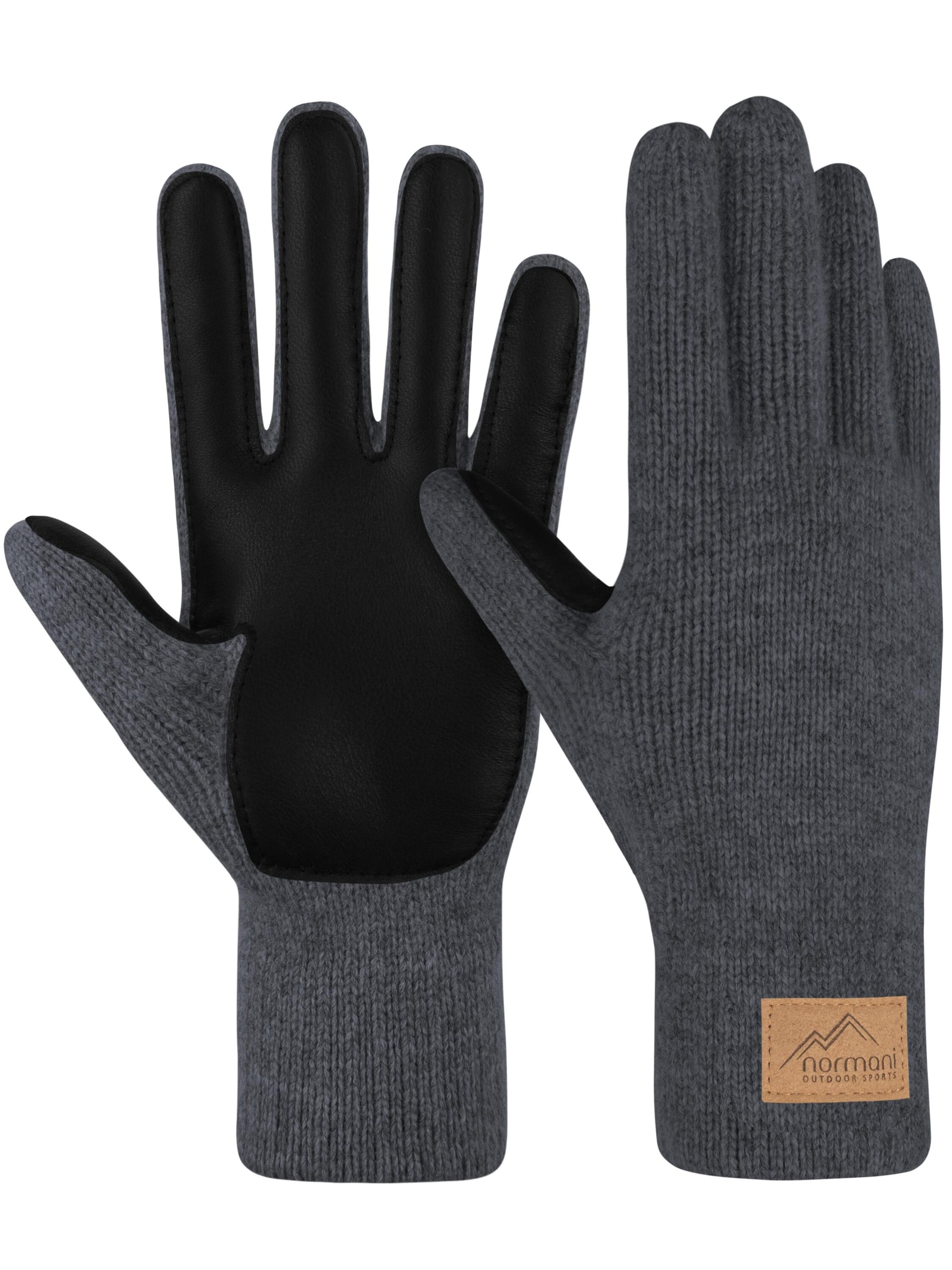 normani Fingerhandschuh 'Leanyer' in Grau: Vorderseite