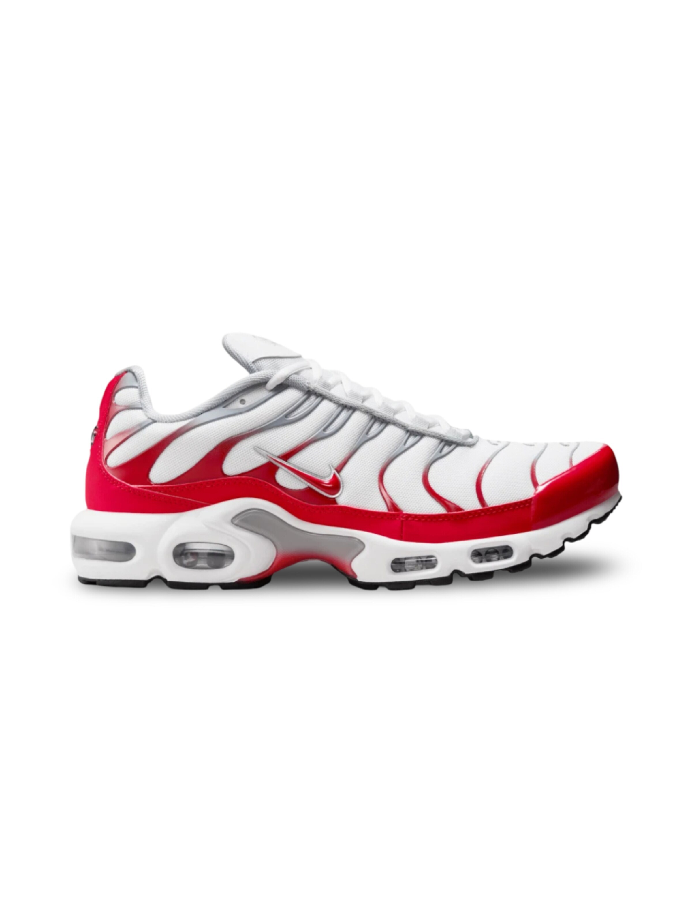 NIKE Sneakers 'Nike Air Max Plus White University Red Wolf Grey' in Red: front