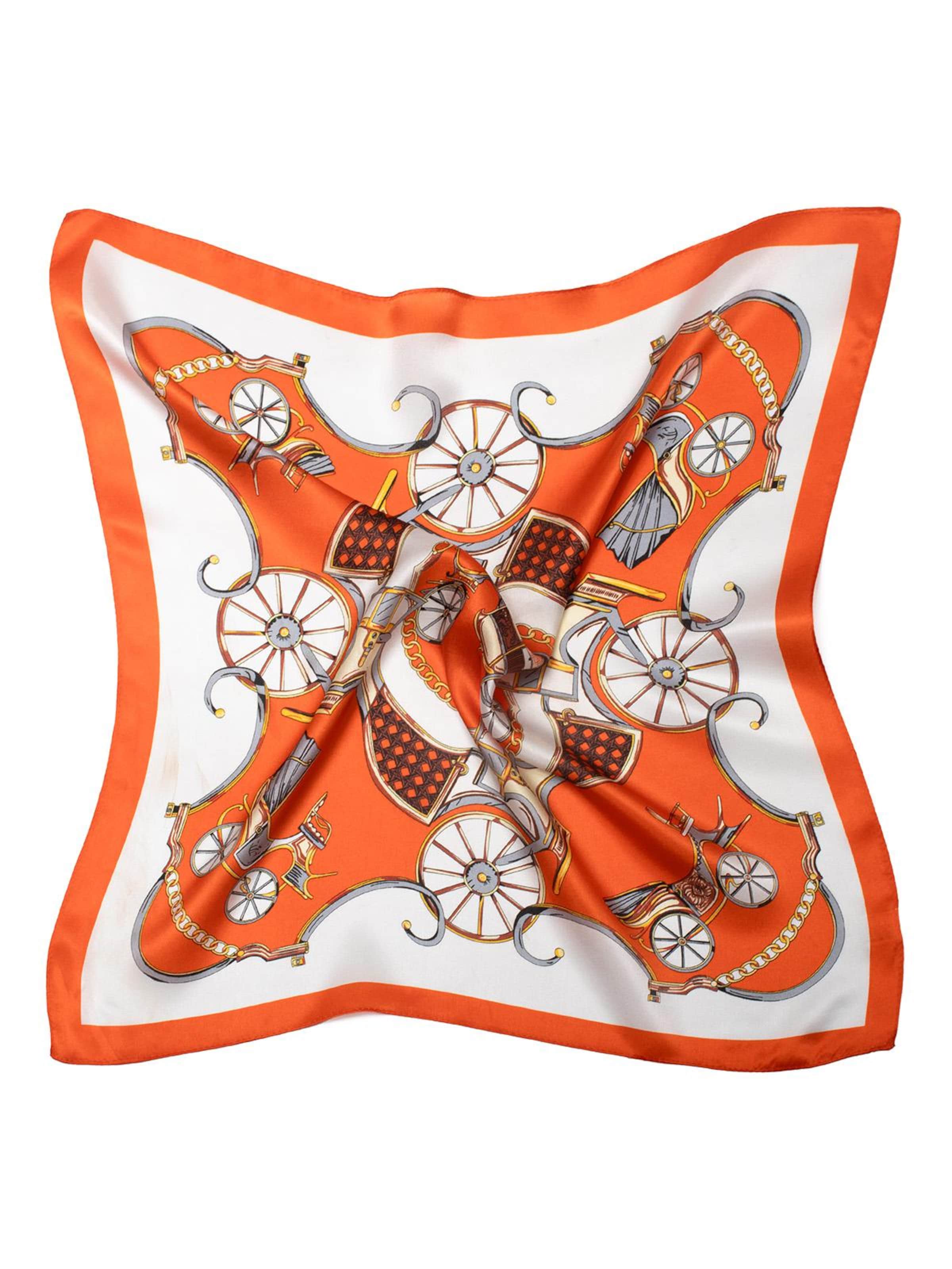 MayTree Scarf 'Seidentuch quadratisch Märchenkutsche  53x53 orange' in Orange: front