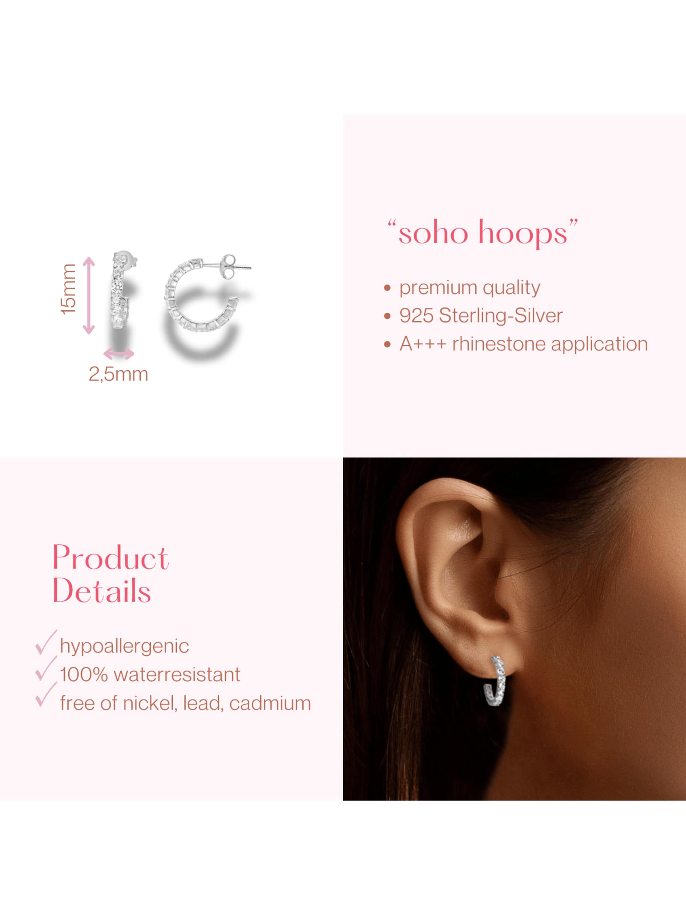 ARS-ARGENTI Ohrringe 'SOHO HOOPS'‌‌‌‌‌‌‌‌ in Silber