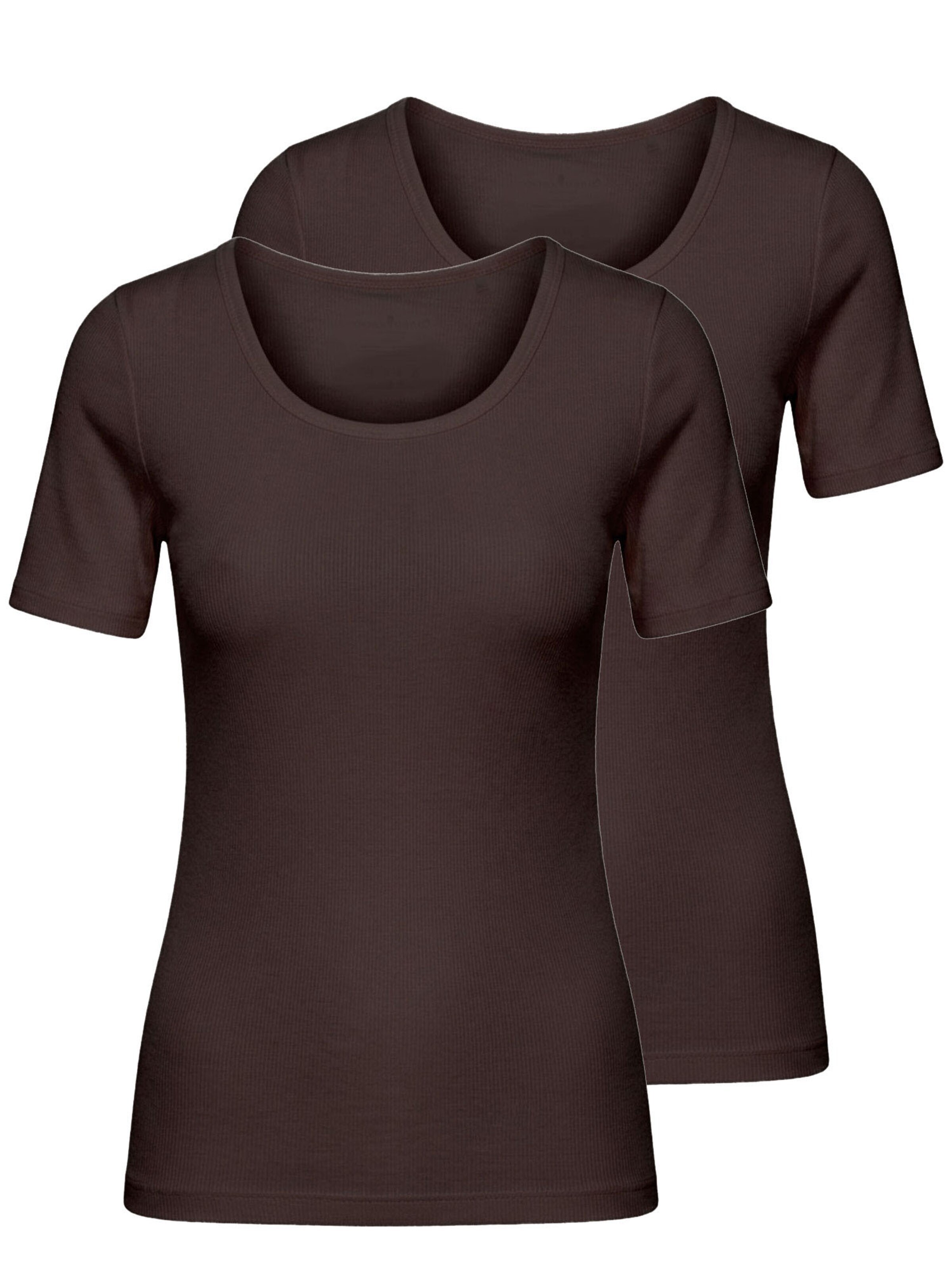 Nina von C. Undershirt 'Bamboo Rib' in Brown: front