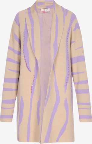 IZIA Knit Cardigan in Beige: front