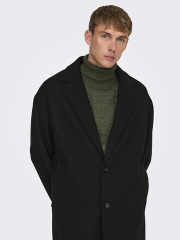 Only & Sons Overgangsfrakke i sort: forside