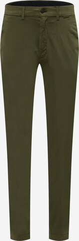 Calvin Klein Chino-püksid 'SATEEN', värv roheline: eest vaates