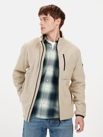 CAMEL ACTIVE Fleecejacke mit Stehkragen in Beige: Vorderseite