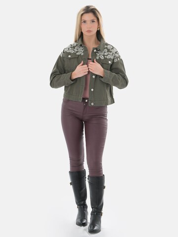 LEAFLETIC Winter jacket 'Leafletic Women’s Denim Jacket' in Green