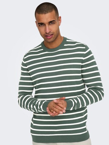 Only & Sons Regular fit Sweater 'ONSAlex' in Green