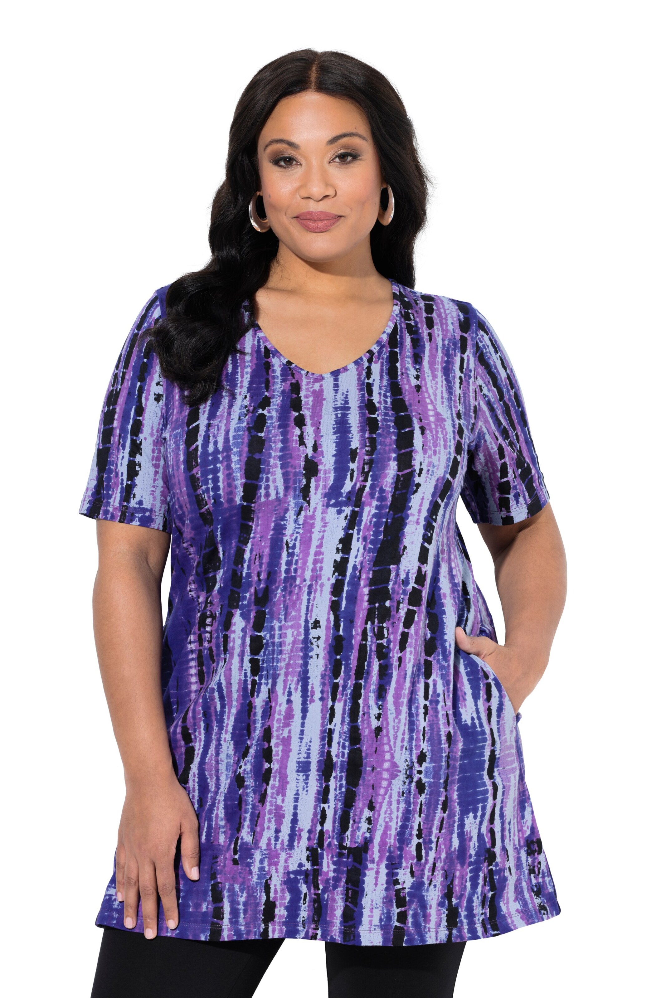 Ulla Popken Longshirt in Lila: Vorderseite