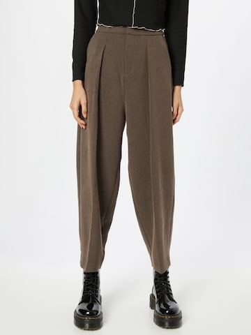 InWear Pleat-Front Pants 'Caylee' in Brown: front