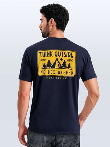 Neverless Shirt 'Think Outside'‌‌‌‌‌ in Blau