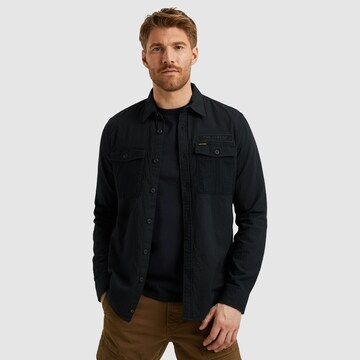 PME Legend Regular fit Button Up Shirt in Black: front