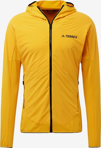 ADIDAS TERREX Athletic Fleece Jacket 'Skyclimb' in Yellow: front