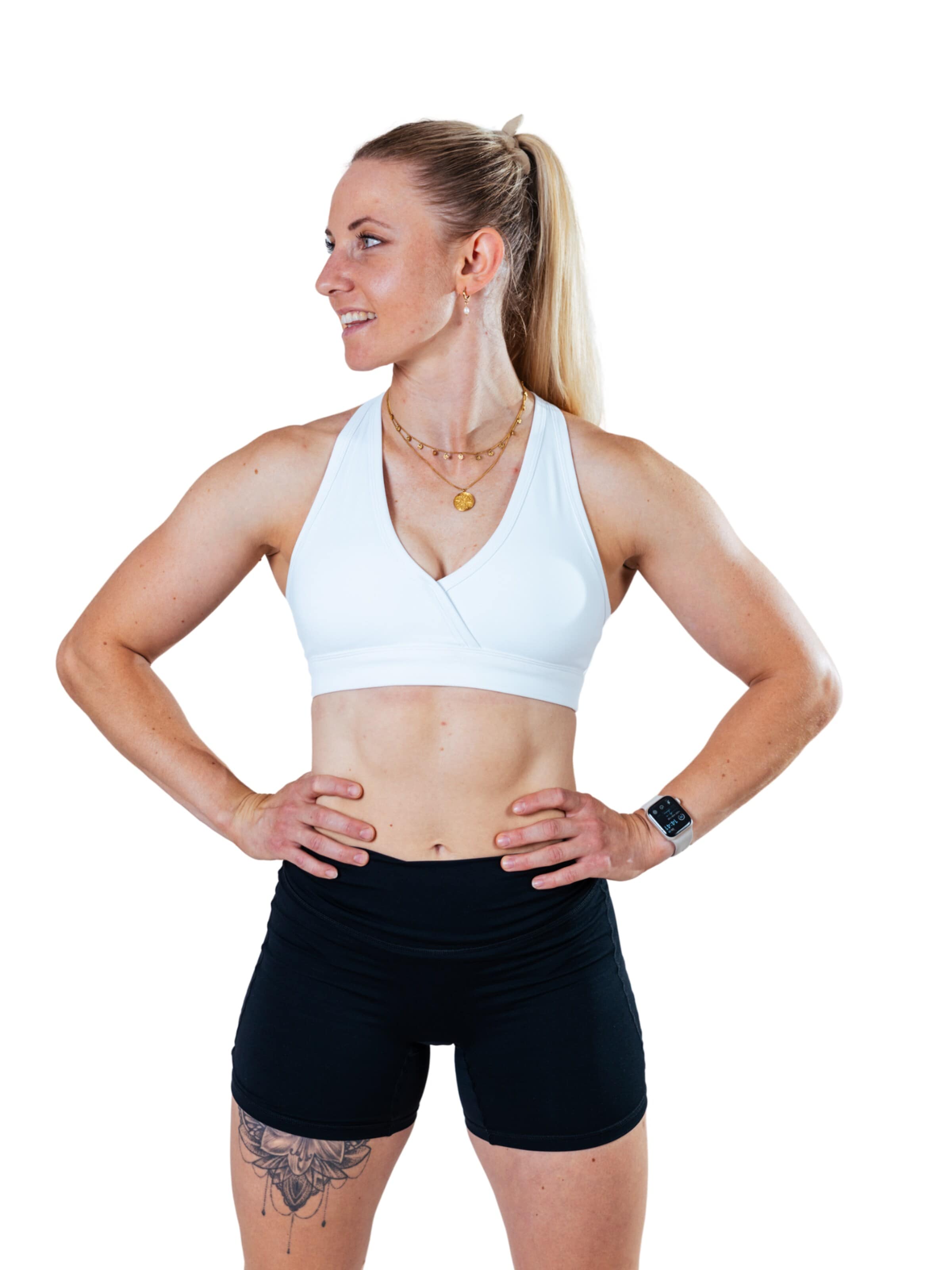 Lifters Triangle Sports bra 'Race Sport' in White: front