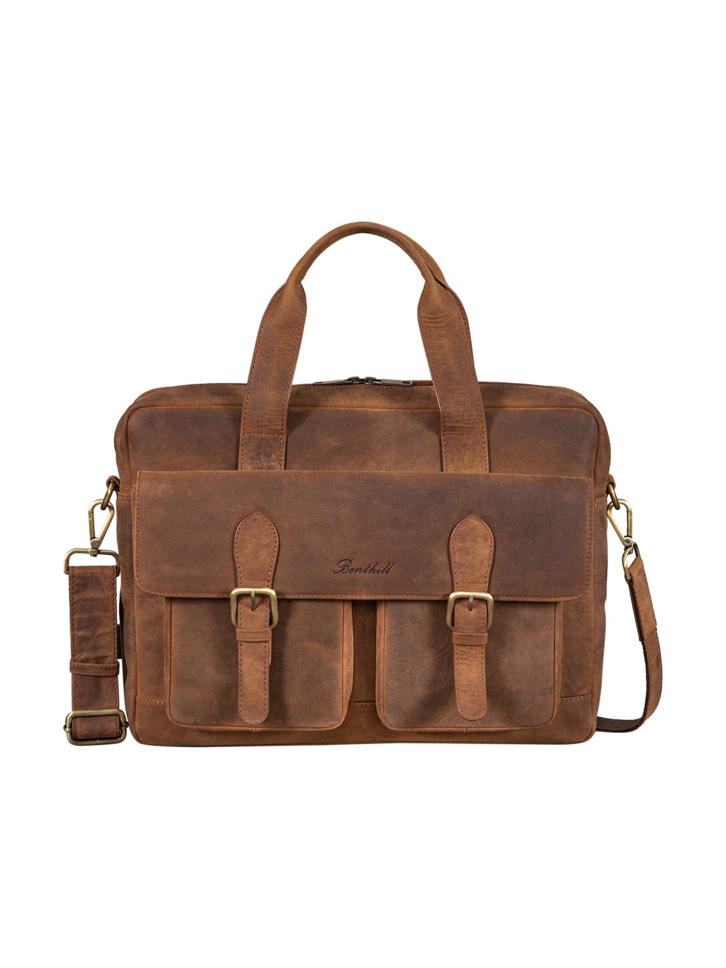 Benthill Briefcase in Brown: front