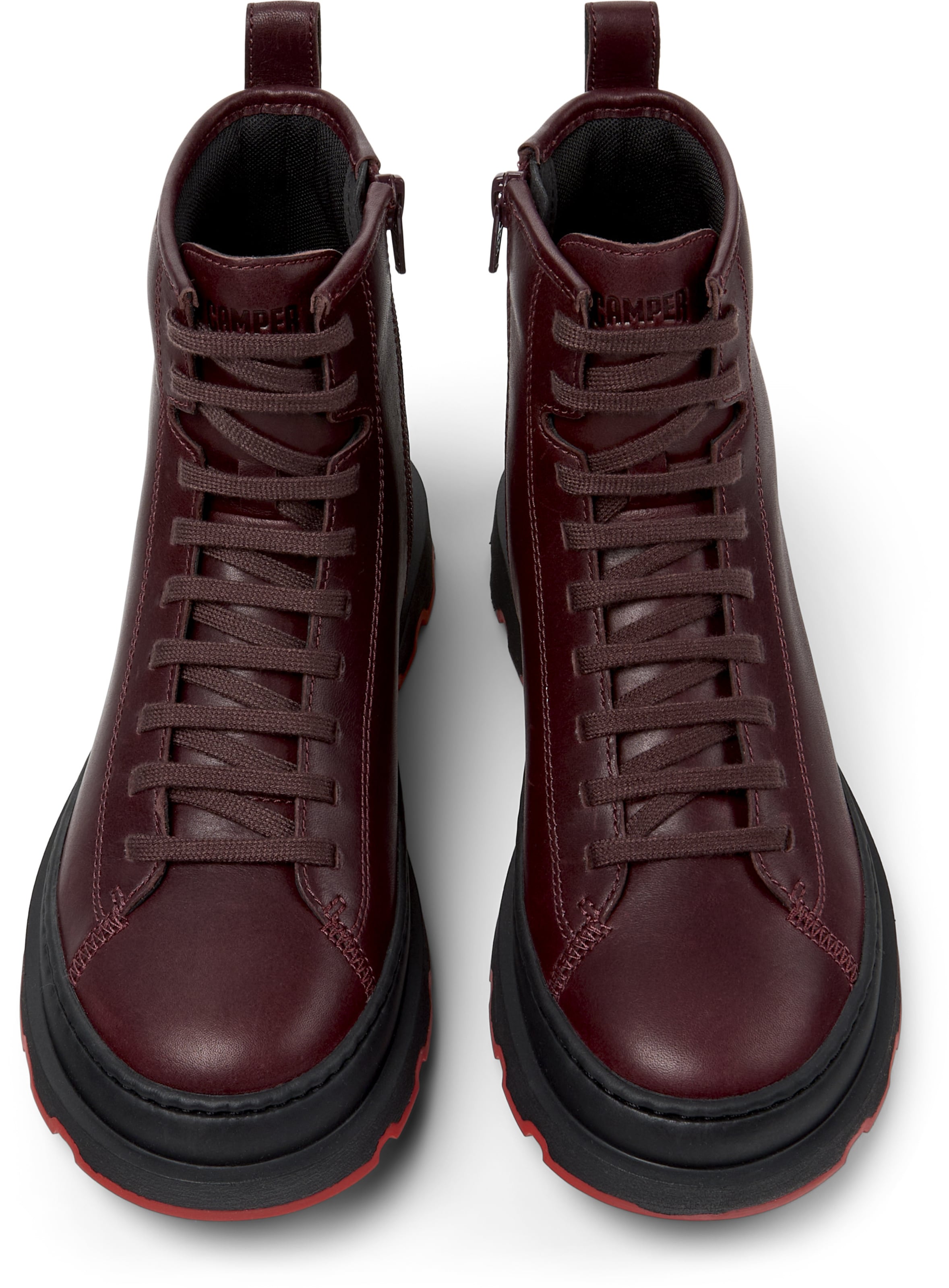 CAMPER Lace-up bootie 'Brutus' in Red