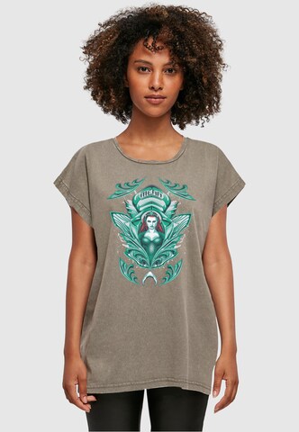 ABSOLUTE CULT T-Shirt 'Aquaman - Mera Crest' in Grün: Vorderseite