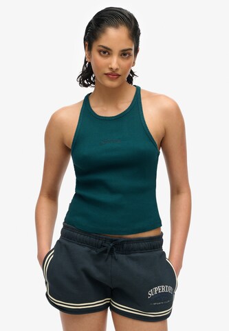 Superdry Top 'Essential Racer' in Groen: voorkant
