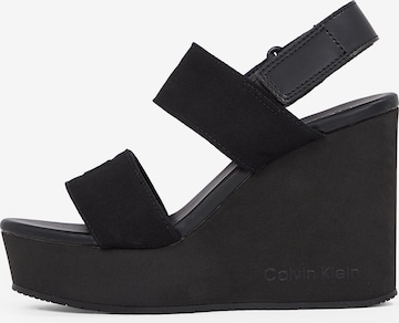 Sandales Calvin Klein Jeans en noir : devant