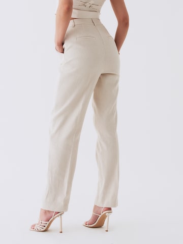 RÆRE by Lorena Rae - Loosefit Pantalón plisado 'Kim' en blanco