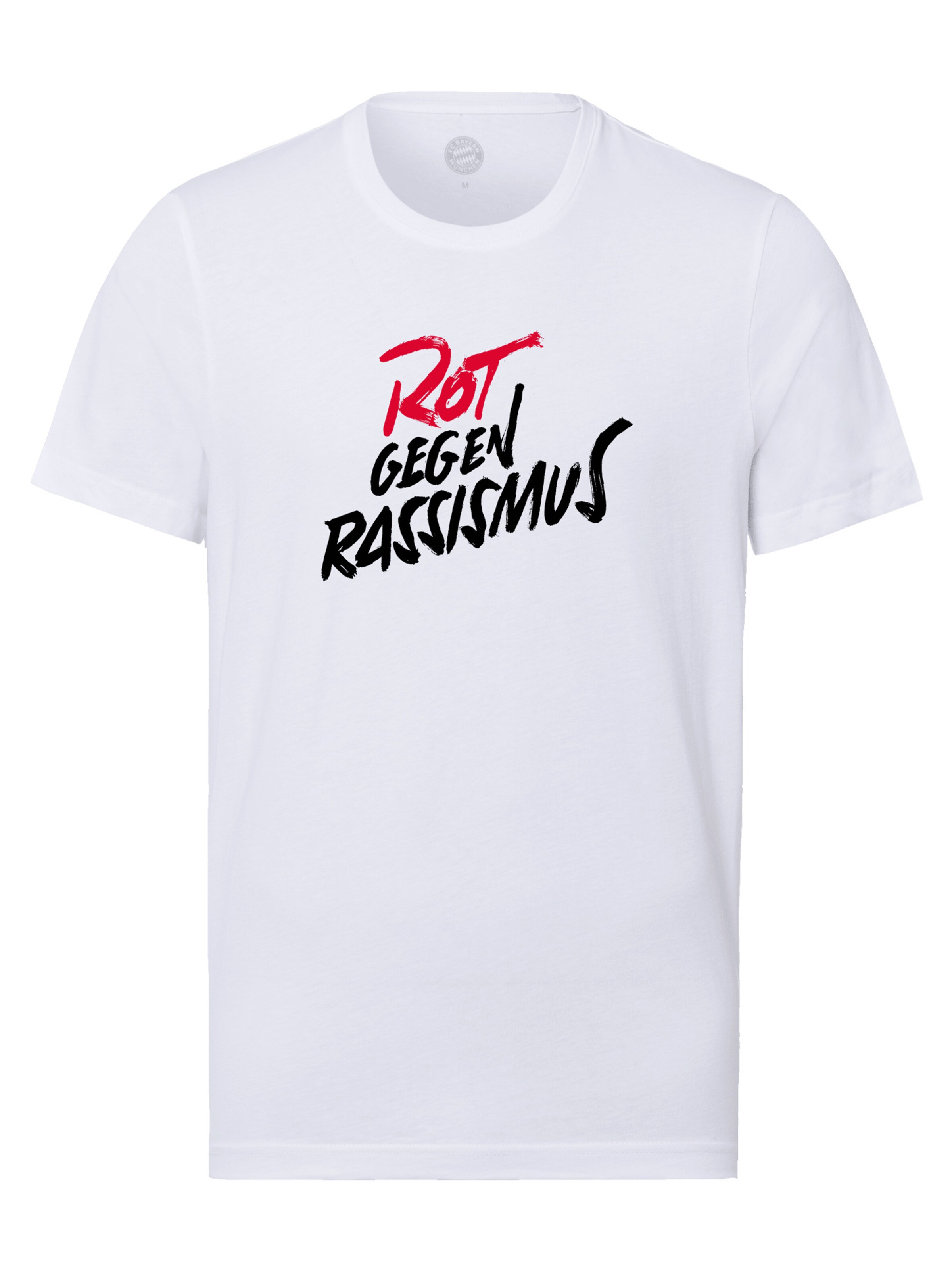 FC BAYERN MÜNCHEN T-Shirt 'Rot Gegen Rassismus' in Weiß: Vorderseite