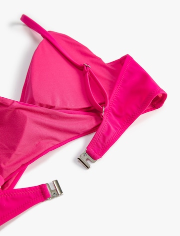 Koton Triangle Bikini Top in Pink