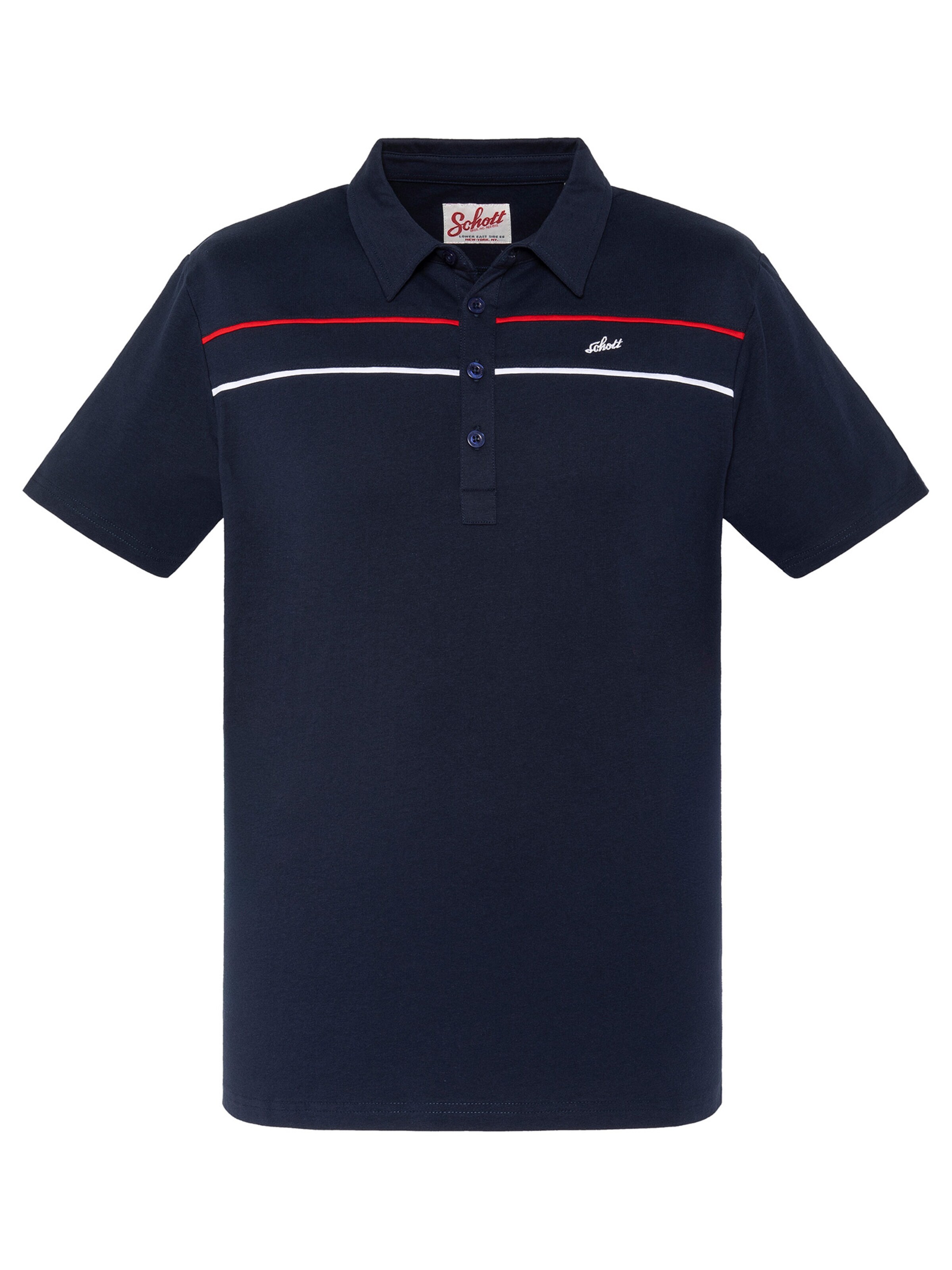 T-Shirt Schott NYC en bleu : devant