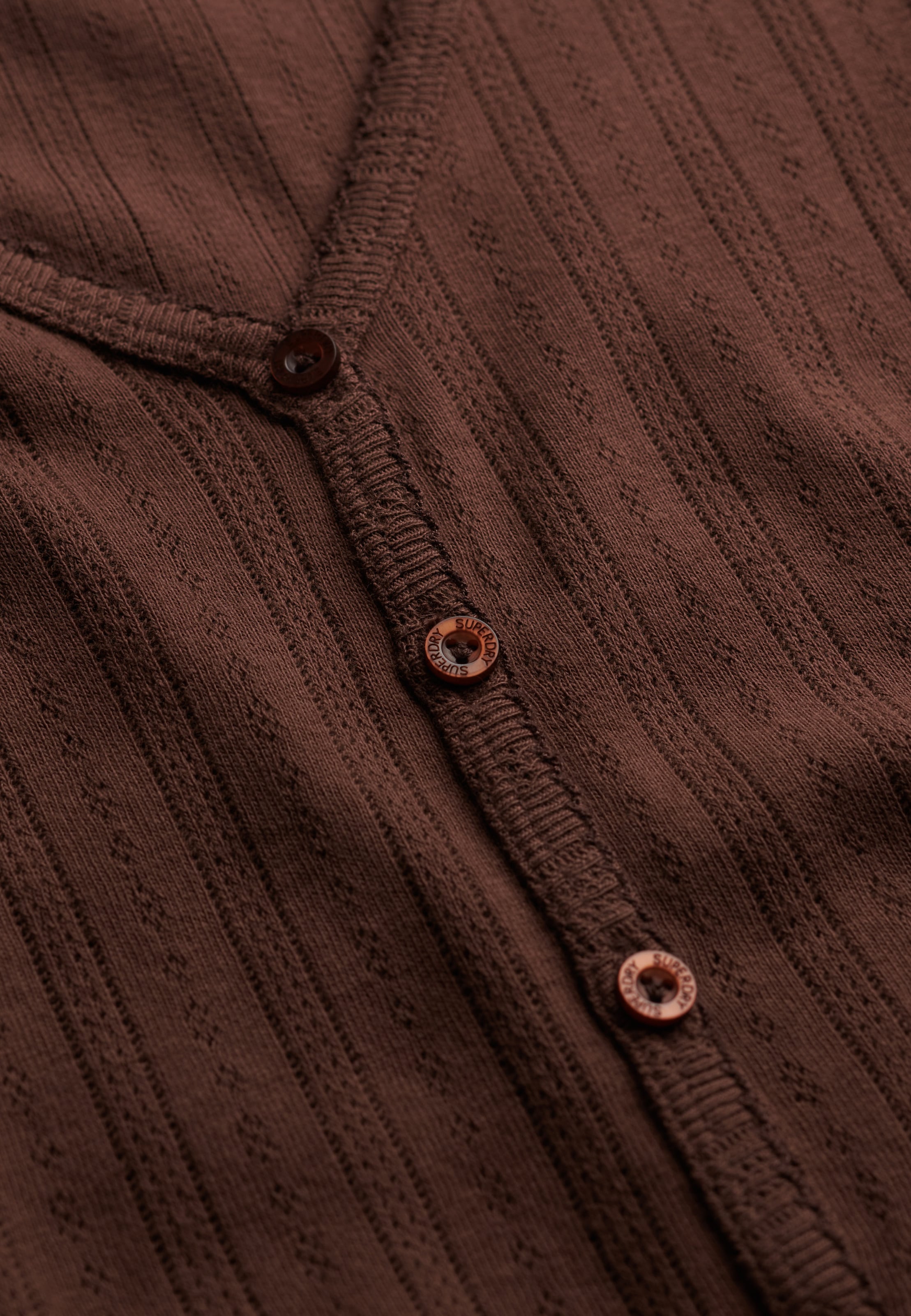 Superdry & Co Knit Cardigan 'Athletic Essential' in Brown