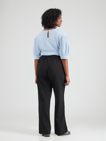 PIECES Curve Широкий Штаны 'PCJAMAL' в Черный: сзади