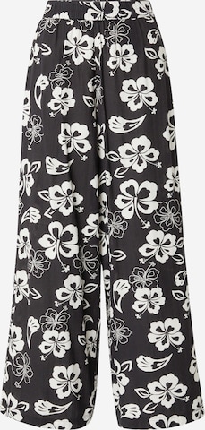 PIECES Wide leg Pants 'ALOHA' in Black: front