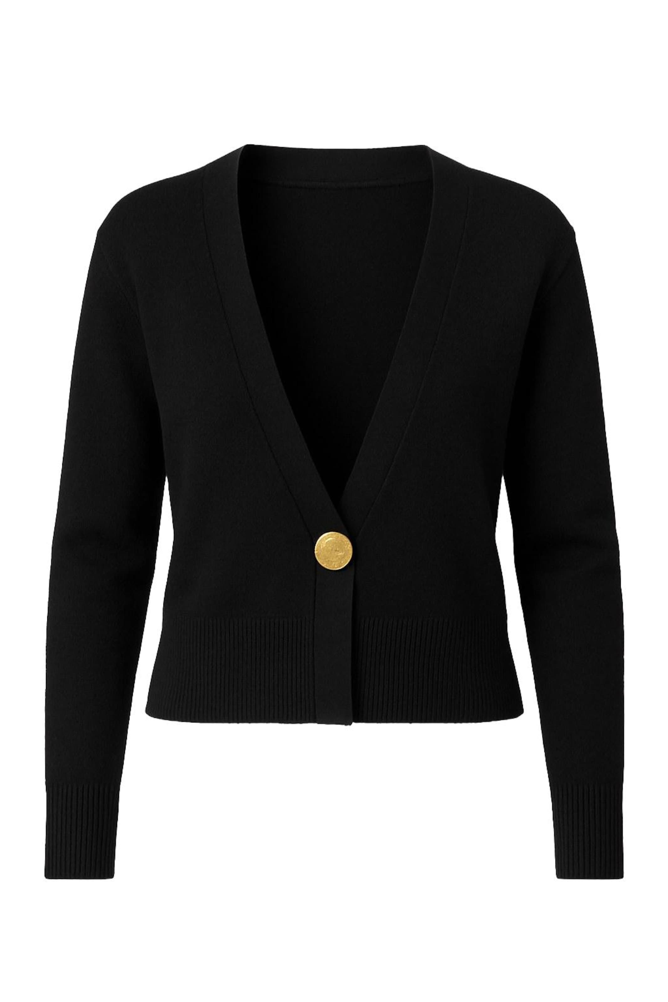 WOMAN VISION Gebreid vest in de kleur Zwart, Productweergave