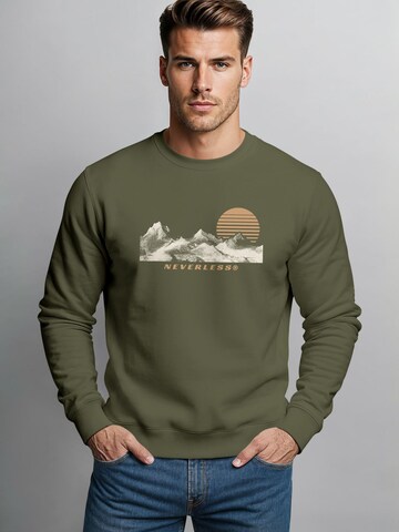 Neverless Sweatshirt 'Mountain' in Green
