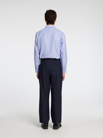 SELECTED HOMME Slim fit Button Up Shirt 'SLHLux' in Blue