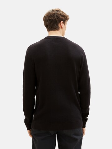 TOM TAILOR DENIM Pullover in Schwarz