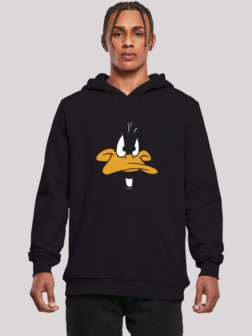 F4NT4STIC Sweatshirt 'Looney Tunes Daffy Duck Big Face' in Black: front