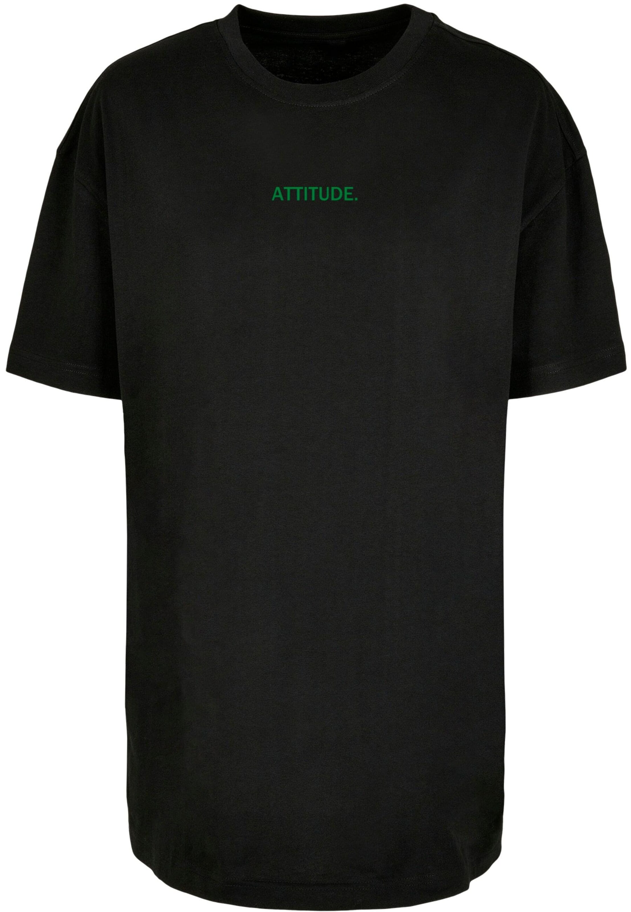 Merchcode T-Shirt 'Attitude' in Schwarz: Vorderseite