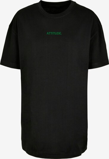 Merchcode T-shirt oversize 'Attitude' en azur / vert foncé / noir, Vue avec produit