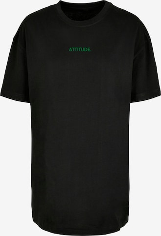 Merchcode Oversized Shirt 'Attitude' in Black: front