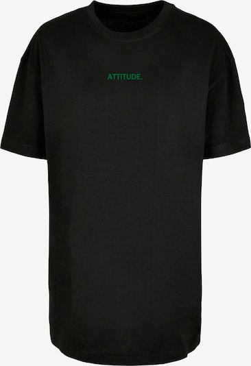 Merchcode T-shirt oversize 'Attitude' en azur / vert foncé / noir, Vue avec produit