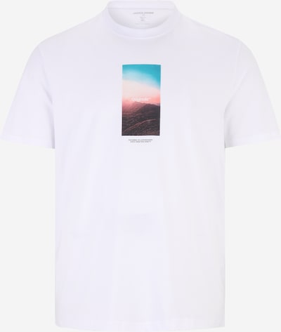 Jack & Jones Plus Camiseta 'VESTERBRO' en azul claro / salmón / negro / blanco, Vista del producto
