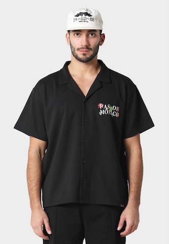 Pas De Monaco Comfort Fit Hemd in Schwarz
