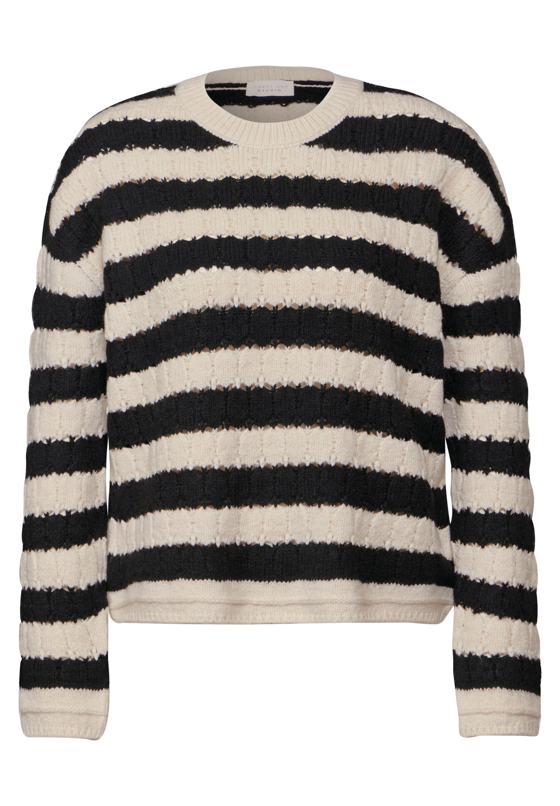 Street One Studio Strukturpullover in Weiß: Vorderseite