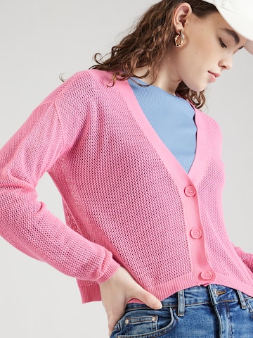 VERO MODA Knit Cardigan 'NEW LEX SUN' in Pink