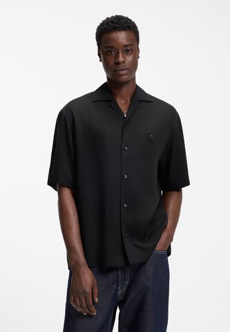 HUGO Comfort Fit Hemd 'Espino' in Schwarz: Vorderseite