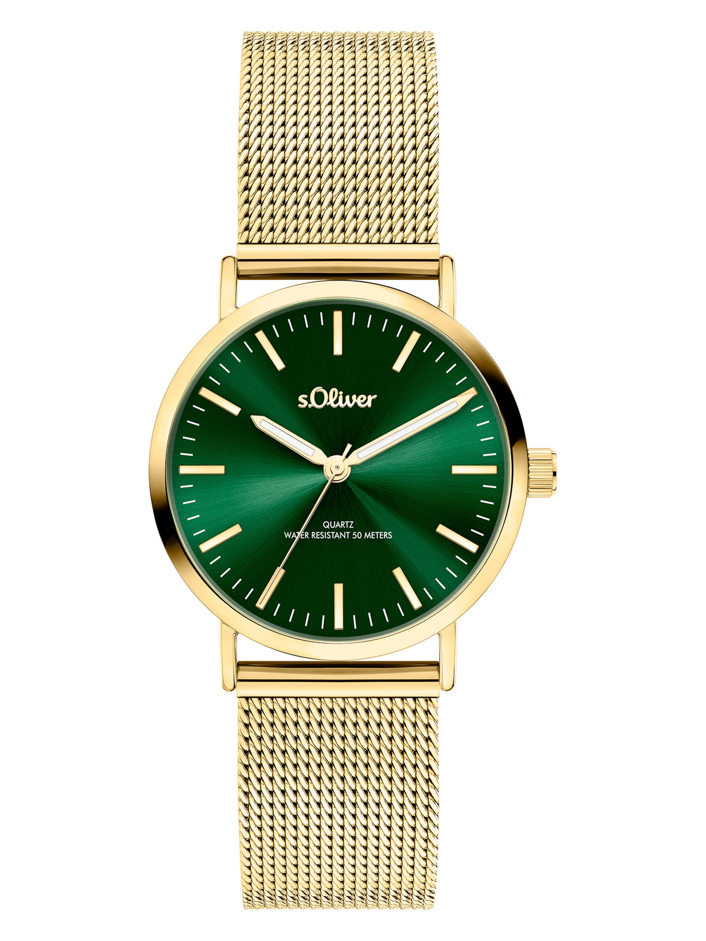 s.Oliver Analoguhr in Gold: Vorderseite