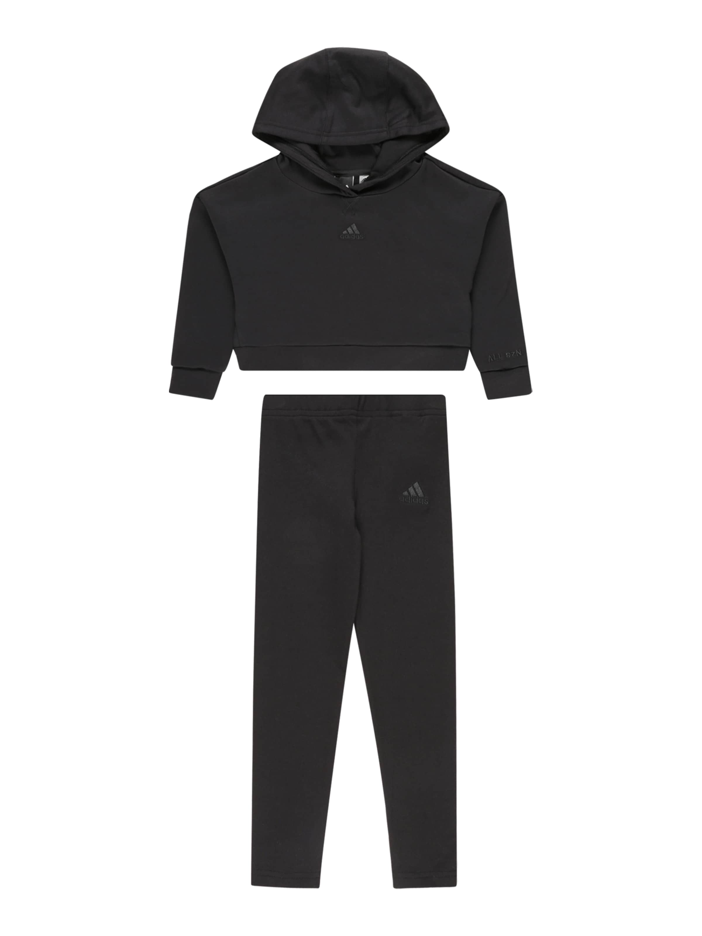 ADIDAS SPORTSWEAR Treeningdress 'Fleece', värv must: eest vaates